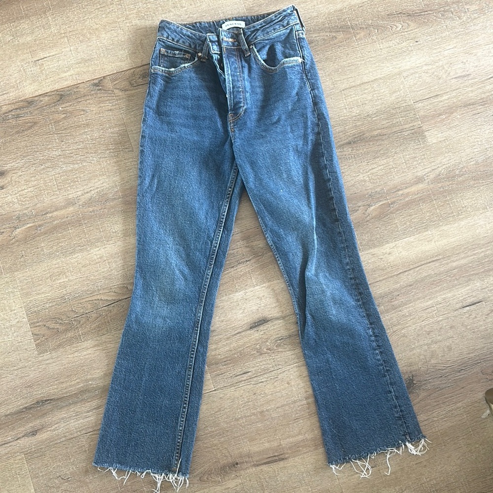 Anine Bing Blue Flare Wide Leg Jeans